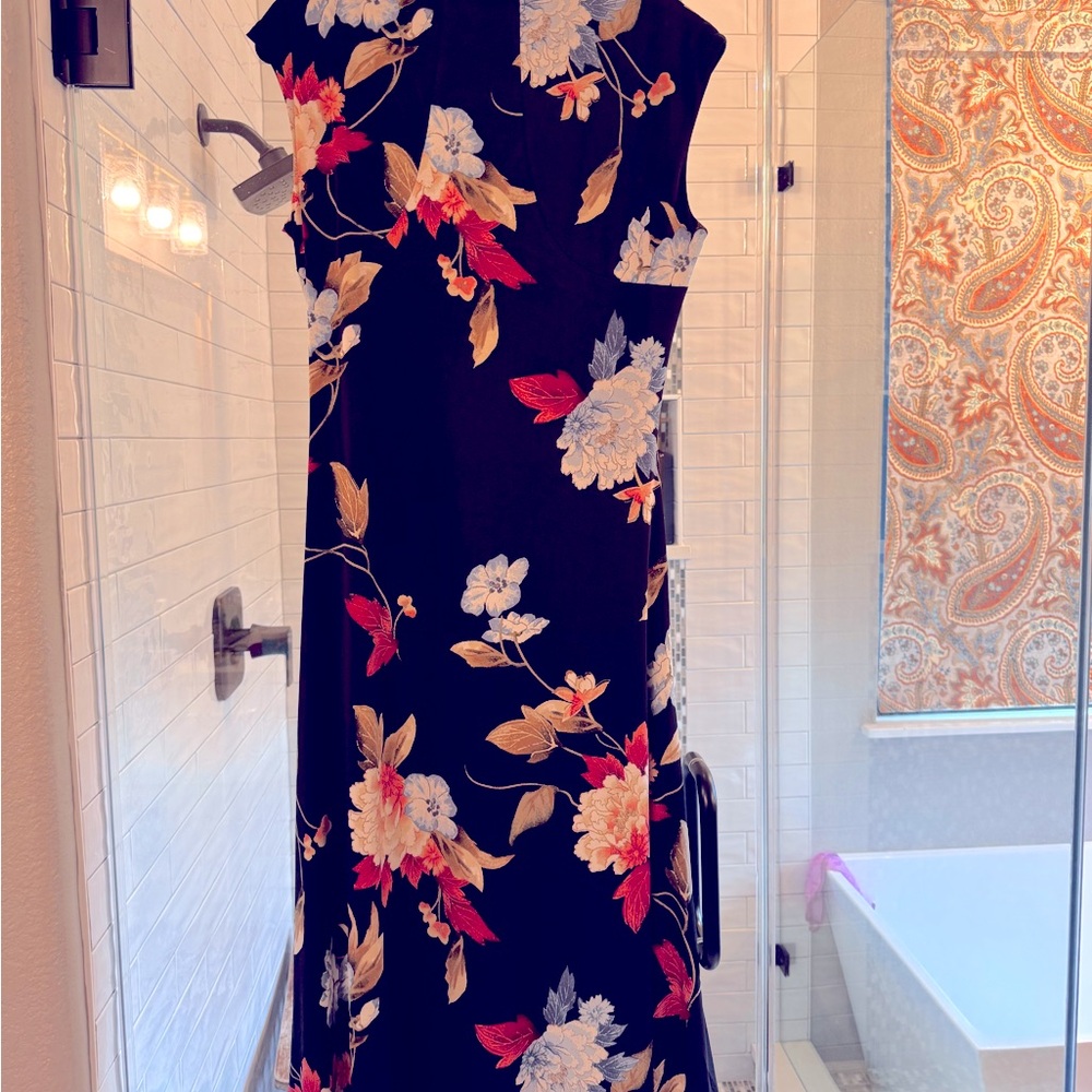 Floral Black Dress-White House‎ Black Market -#nwt size L